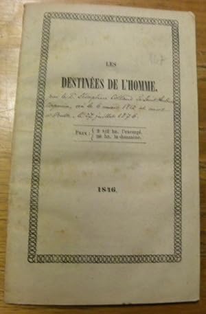 Imagen del vendedor de Les destines de l'Homme ou Rponse  deux lettres sur l'Immortalit de l'me et la Rsurrection des corps. Par ** a la venta por Bouquinerie du Varis