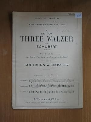 Seller image for A Set of Three Waltzer - First percussion Reading - for Drums, Tambourines, Triangles, Cymbals for sale by EbenezerBooks