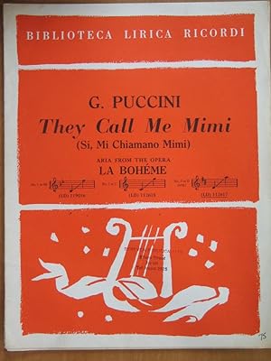 Seller image for The Call Me Mimi (Si, Mi Chiamano Mimi) Aria from La Boheme for sale by EbenezerBooks