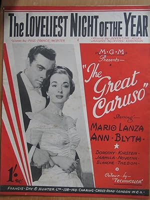 Seller image for The Loveliest Night of the Year - from the Film The Great Caruso for sale by EbenezerBooks