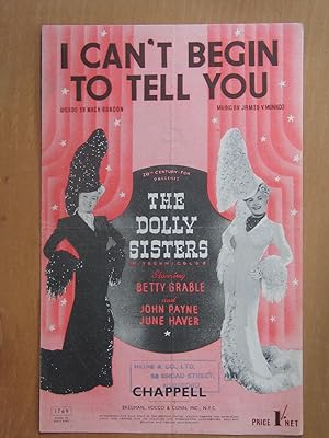 Bild des Verkufers fr I Can't begin to Tell You - Fro Film The Dolly Sisters zum Verkauf von EbenezerBooks
