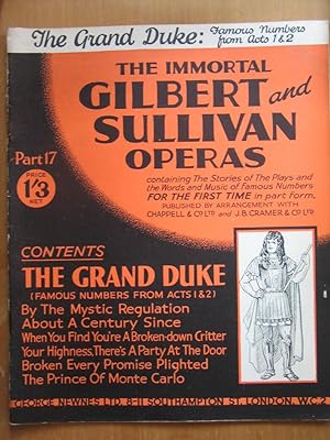 Imagen del vendedor de The Immortal Gilbert and Sullivan Operas Part 17 - the Grand Duke Acts I and 2 a la venta por EbenezerBooks
