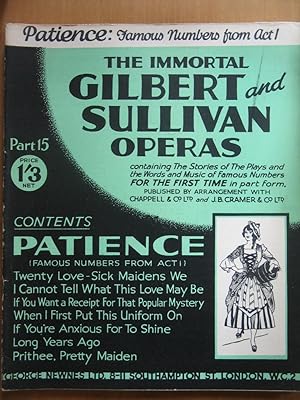 Imagen del vendedor de The Immortal Gilbert and Sullivan Operas Part 15 - Patience - Act 1 a la venta por EbenezerBooks