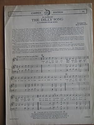 Image du vendeur pour The Dilly Song - a Cornish Folk-song mis en vente par EbenezerBooks