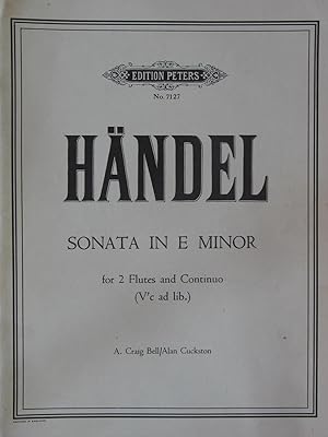 Bild des Verkufers fr Sonata in E Minor - for 2 flutes and Continuo zum Verkauf von EbenezerBooks