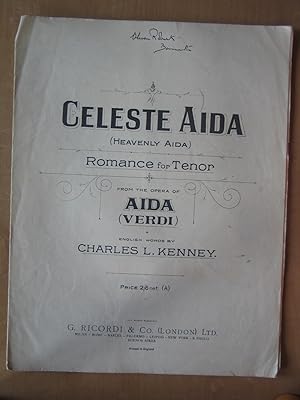 Image du vendeur pour Celeste Aida (Heavenly Aida) Romance for Tenor, from Aida mis en vente par EbenezerBooks