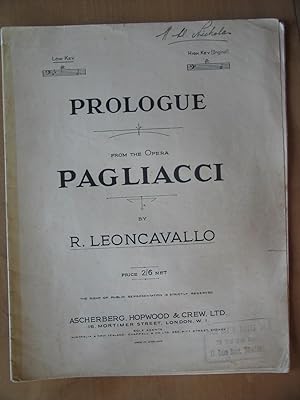 Imagen del vendedor de Prologue from the Opera Pagliacci a la venta por EbenezerBooks