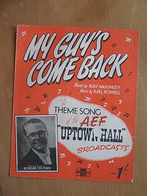 Image du vendeur pour My Guy's Come Back - as Broadcast By Ronnie Munro mis en vente par EbenezerBooks