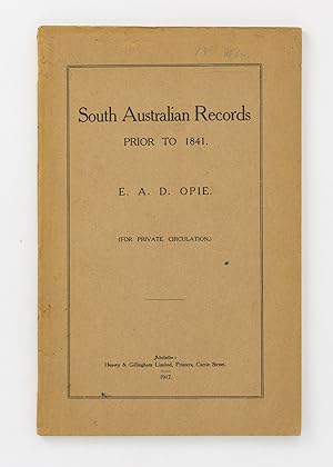 South Australian Records prior to 1841