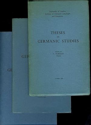 Bild des Verkufers fr Theses in Germanic Studies 3 Volumes zum Verkauf von Roger Lucas Booksellers