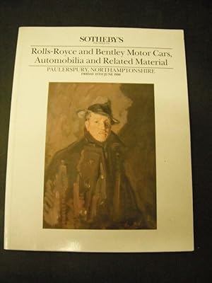 Sotheby's Sale Catalogue Paulerspury, Northamptonshire - Friday 15th June 1990: Rolls-Royce and B...