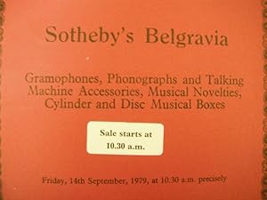 Sotheby's Belgravia Sale Catalogue Friday 14th September 1979: Gramophones, Phonographs and Talki...