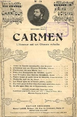Seller image for CARMEN - N3 / L'AMOUR EST UN OISEAU REBELLE - CHANT. for sale by Le-Livre
