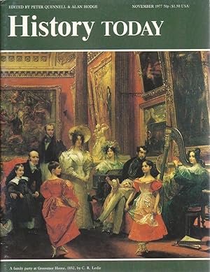 Seller image for History Today Volume XXVII November 1977 historyz englandz for sale by Charles Lewis Best Booksellers