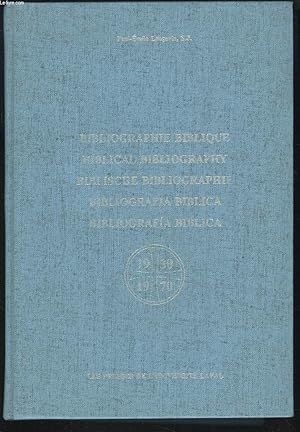 Image du vendeur pour BIBLIOGRAPHIE BIBLIQUE 1930-1970. (Biblical bibliography. Biblische Bibliographie. Bibliografia biblica. Bibliografia biblica.) mis en vente par Le-Livre