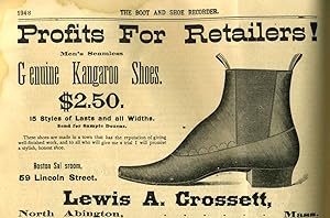 Boot And Shoe Recorder, trade catalog with advertisements for shoes made from kangaroo