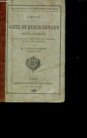 Image du vendeur pour GOETZ DE BERLICHINGEN. mis en vente par Le-Livre