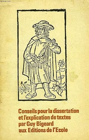 Seller image for CONSEILS POUR LA DISSERTATION ET L'EXPLICATION DE TEXTES for sale by Le-Livre