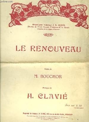 Bild des Verkufers fr LE RENOUVEAU zum Verkauf von Le-Livre
