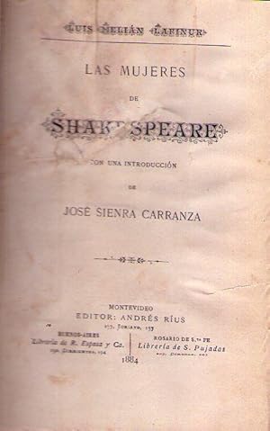 Imagen del vendedor de LAS MUJERES DE SHAKESPEARE. Con una introduccin de Jos Sierra Carranza a la venta por Buenos Aires Libros