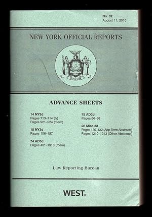 New York Official Reports Advance Sheets No. 32 August 11, 2010