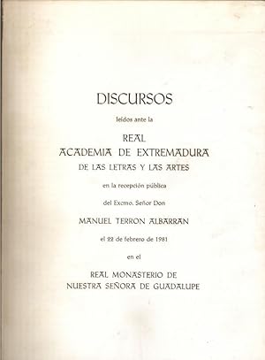 Imagen del vendedor de DISCURSOS LEIDOS ANTE LA REAL ACADEMIA DE EXTREMADURA. a la venta por CAZAYLIBROS.COM