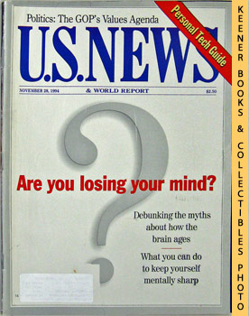 U. S. News & World Report Magazine - November 28, 1994 : Are You Losing Your Mind?