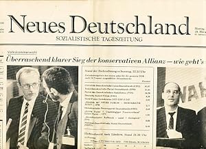 Neues Deutschland. Sozialistische Tageszeitung. Montag 19. März 1990.