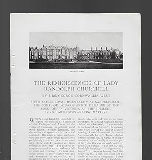 Bild des Verkufers fr The Reminiscences Of Lady Randolph Churchill, Fifth Paper zum Verkauf von Legacy Books II