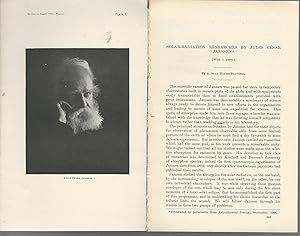 Image du vendeur pour Solar Radiation Researches By Jules Cesar Janssen".article Disbound from the Annual Report of the Board of Regents of the Smithsonian Institution for the Year Ending June 30, 1909 mis en vente par Dorley House Books, Inc.