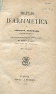 TRATTATO D'ARITMETICA - 1862 - , Firenze, Le Monnier, 1862