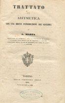 TRATTATO DI ARITMETICA - 1841 - , Torino, Stamperia Reale, 1841