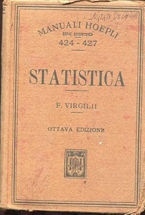 STATISTICA, Milano, Hoepli Ulrico, 1921