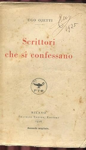 SCRITTORI CHE SI CONFESSANO, commenti ed interviste qui in prima edizioine., Milano, Treves, 1926