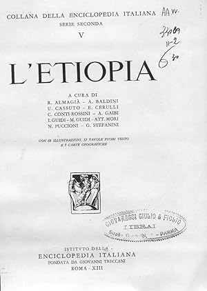 L'ETIOPIA, Roma, Enciclopedia Treccani, 1935