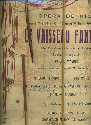 Original Plakat der Opera de Nice: Le vaisseau fantôme. Text auf französich. Folgende Interpreten...