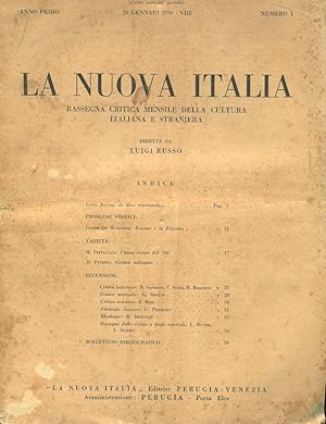 LA NUOVA ITALIA; Rassegna mensile diretta da LUIGI RUSSO 1930-1931, Perugia-Venezia, La Nuova Ita...