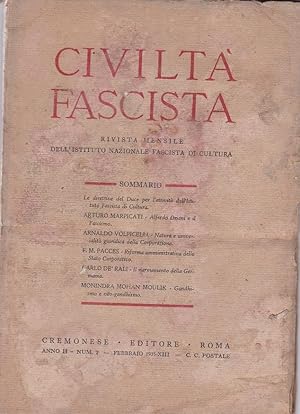 CIVILTA' FASCISTA - 1935- , rivista mensile dell'ist. naz. fascista di cultura - Fasc.2 (febbraio...