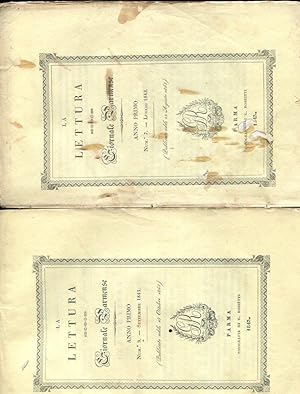 LA LETTURA, giornale parmense 1843 - 2 GIORNALI -ANNO PRIMO 1843 -fasc. 7 luglio, pag. 393-448fas...