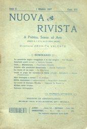 NUOVA RIVISTA di politica, scienza ed arte (anno II fasc. XVI del 1 ottobre 1907), Roma, Tip. Mod...