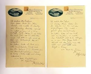 2 eigenhändige Briefe mit eigenhändiger Unterschrift von Otto Schönthal.