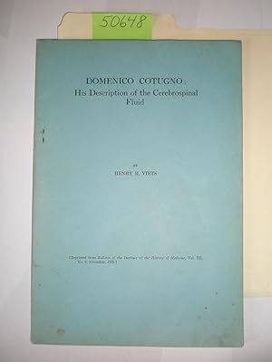 Seller image for Domenico Cotungo: His Description of the Cerebrospinal Fluid for sale by RogerCoyBooks