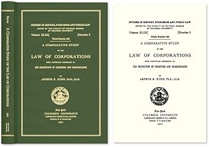 Bild des Verkufers fr A Comparative Study of the Law of Corporations with Particular. zum Verkauf von The Lawbook Exchange, Ltd., ABAA  ILAB