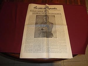 La Voz de España. Nº 221. San sebastian Año II. Viernes 4 de Junio de 1937. Emilio Mola Vidal, ge...