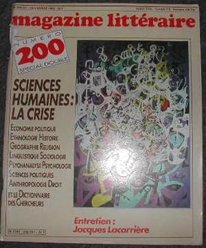 Magazine littéraire-N° 200-201. Sciences humaines: la crise.