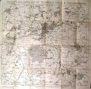 PELTONS LARGE MAP OF TUNBRIDGE WELLS & NEIGHBOURHOOD. Folding road map of Tunbridge Wells & Ne...