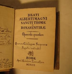 Paradisus animae sive de virtutibus libellus + Opusculum de divinus moribus, quod S. Thomae IN OF...