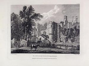 Original Antique Engraving Illustrating a View of Middleham Castle in the North-west Ridings of Y...