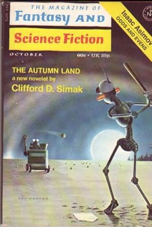 Bild des Verkufers fr The Magazine Of Fantasy And Science Fiction October 1971 -The Autumn Land, Living Wild, Thank God You're Alive, Ask and it May be Given, The Smell of Death, The True Believers, A Desert Place, Passage to Murdstone, Odds and Evens zum Verkauf von Nessa Books