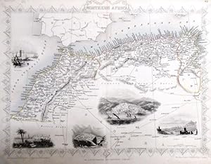 Bild des Verkufers fr steal engraving / Grenzcolorierter Stahlstich Northern Africa. Mit weiteren 5 Bildstahlstichen 1)Mogador. 2) Marocco. 3) Constantine. 4) Algiers. 5)Tunis. zum Verkauf von Antiquariat Carl Wegner